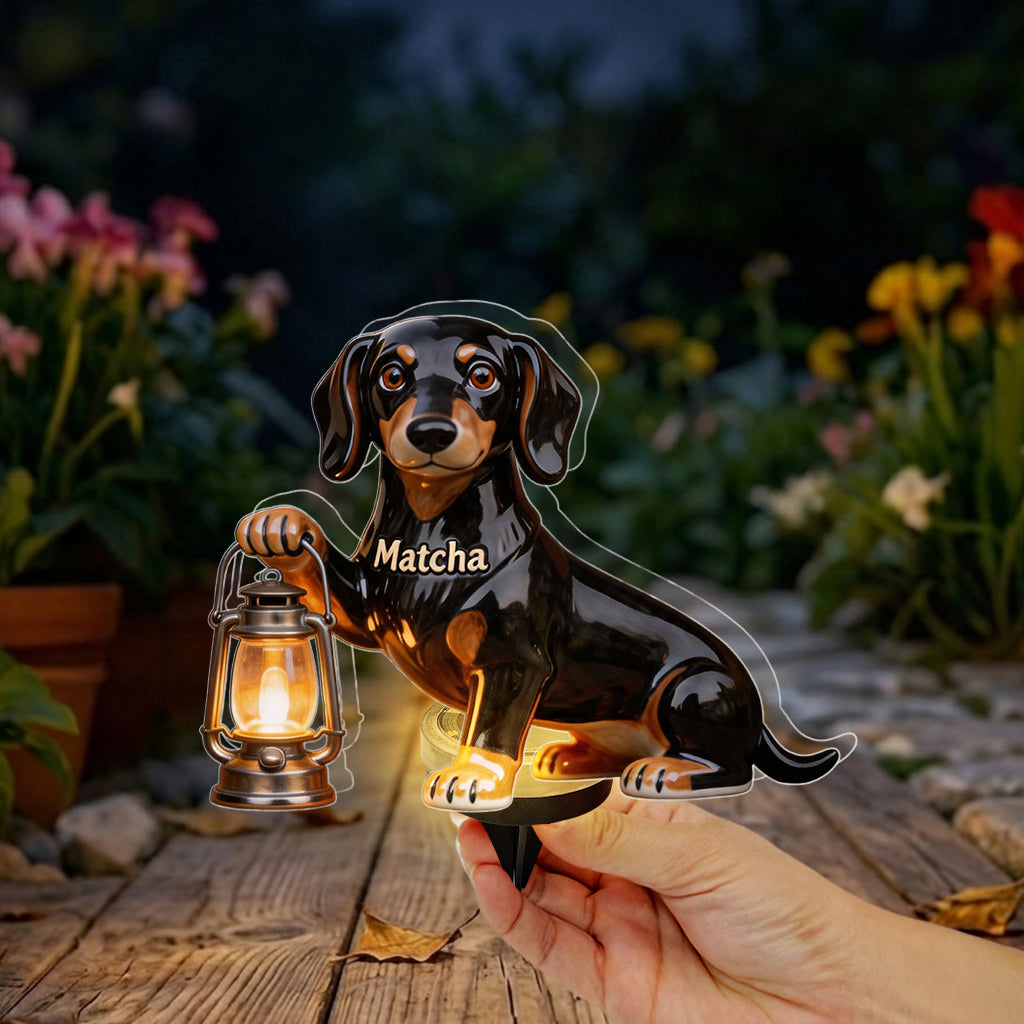 Personalized Dalmatian Puppy Solar Acrylic Light Dog Lover Garden Decor Gift