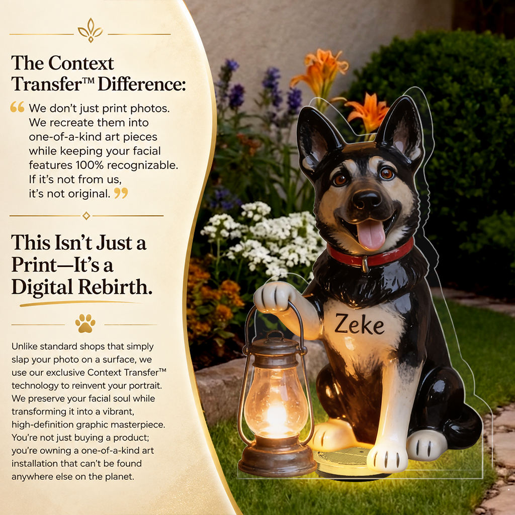 Personalized Fluffy Shih Tzu Solar Acrylic Light Pet Owner Garden Decor