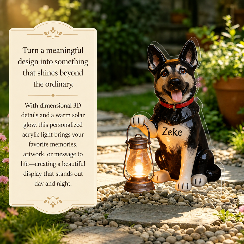 Personalized Dalmatian Puppy Solar Acrylic Light Dog Lover Garden Decor Gift
