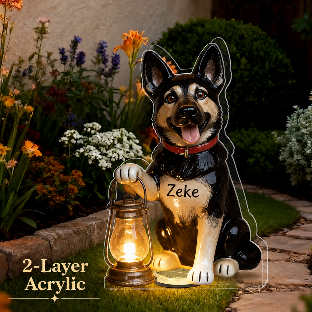 Personalized Dalmatian Puppy Solar Acrylic Light Dog Lover Garden Decor Gift