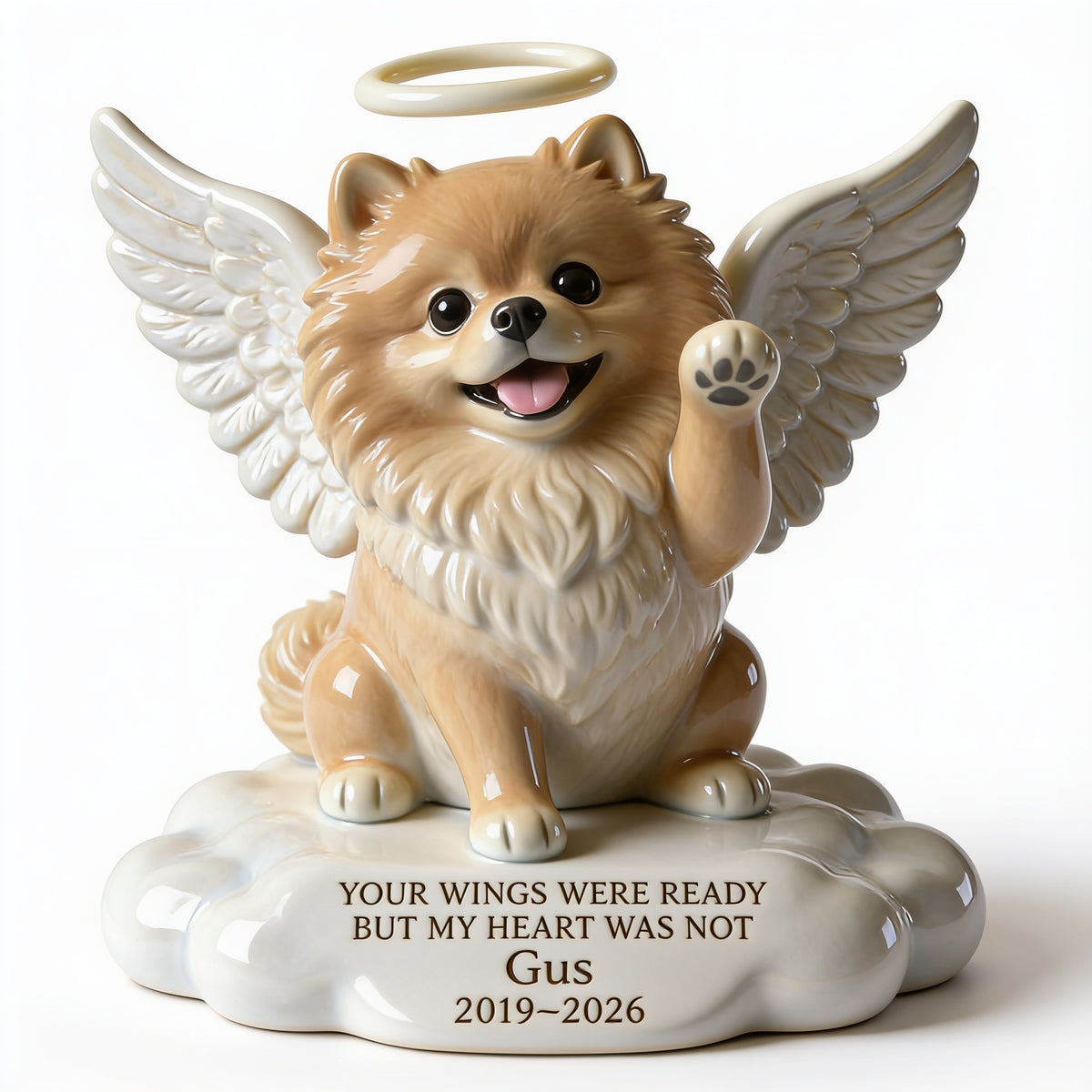 Plaque Acrylique Mémorial Personnalisée pour Chien Pomeranien Fluffy