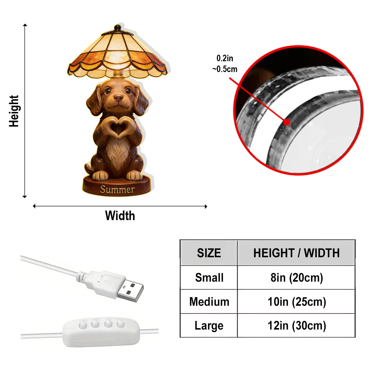 Personalized Cute Shih Tzu Acrylic LED Night Light Pet Lover Gift