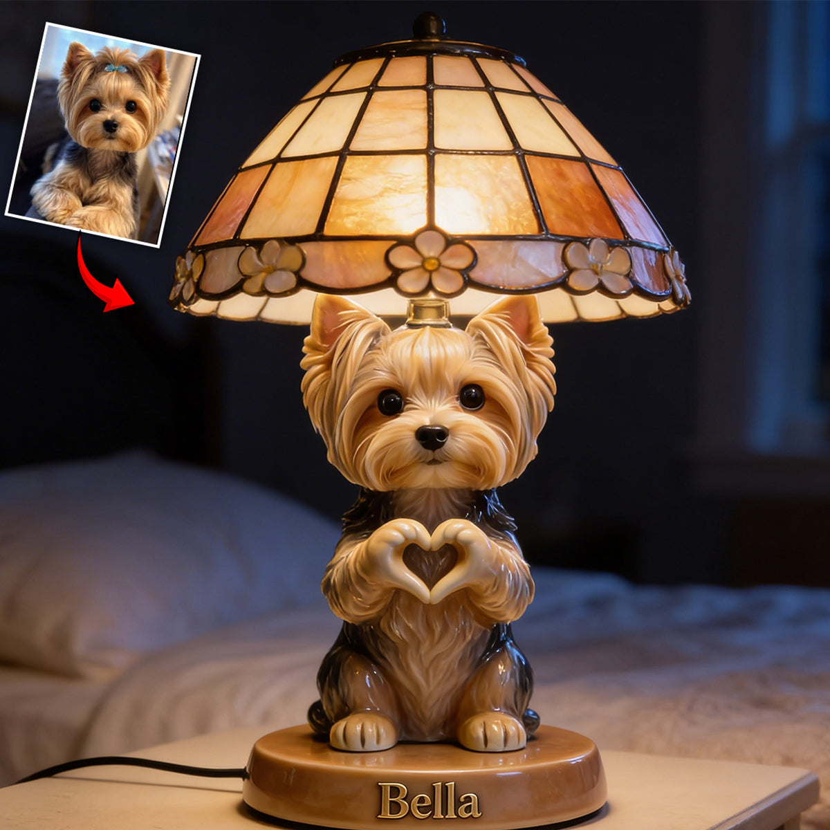 Personalized Cute French Bulldog LED Night Light Pet Lover Home Decor Gift