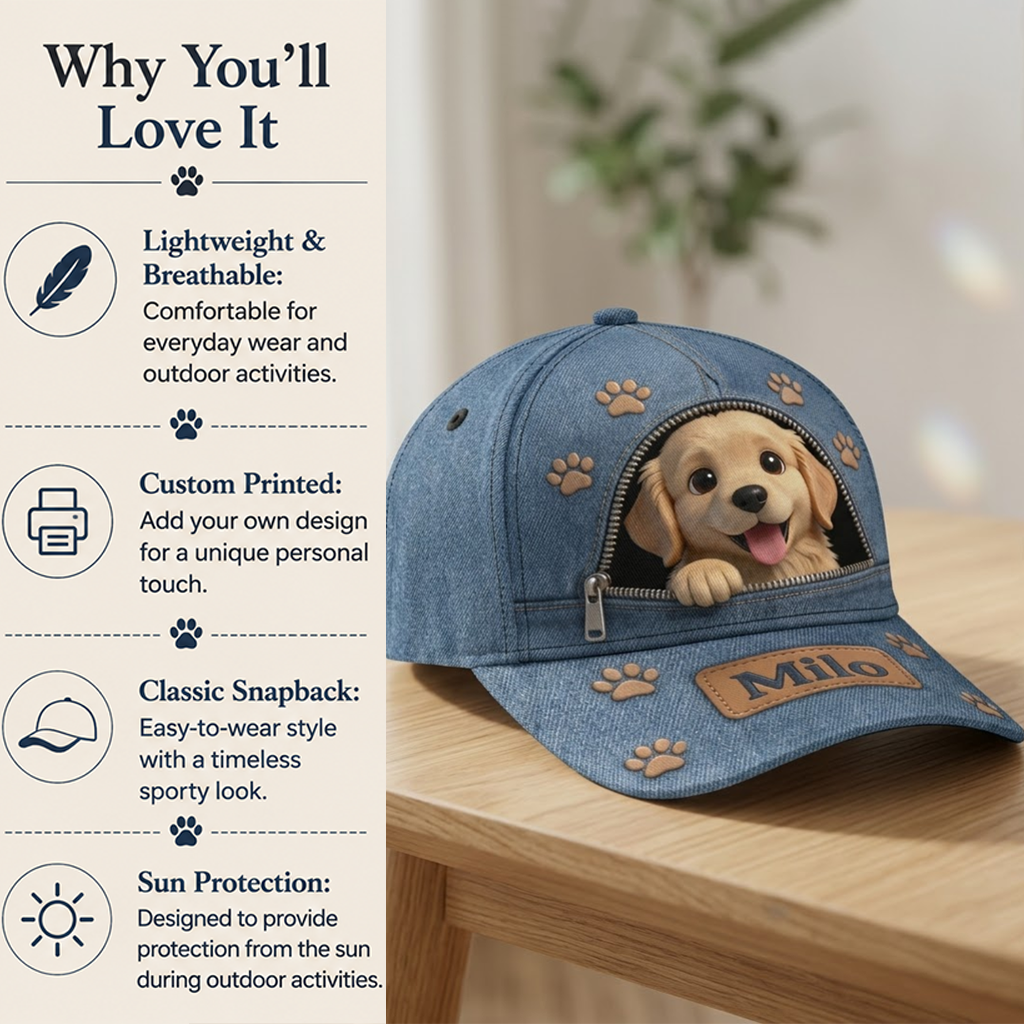 Custom Photo Tiny Yorkshire Terrier Classic Cap Dog Lover Gift