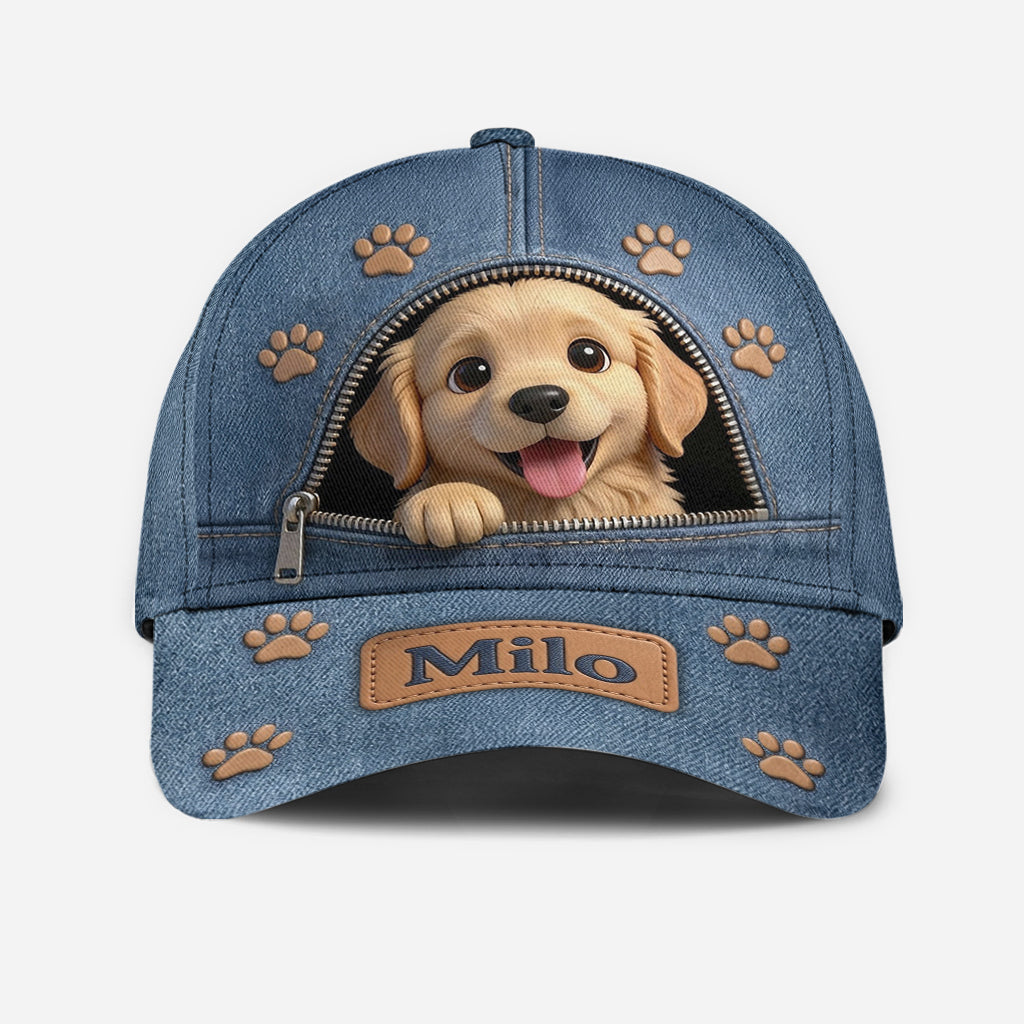 Custom Photo Fluffy Blue-Eyed Siberian Husky Classic Cap Dog Lover Gift