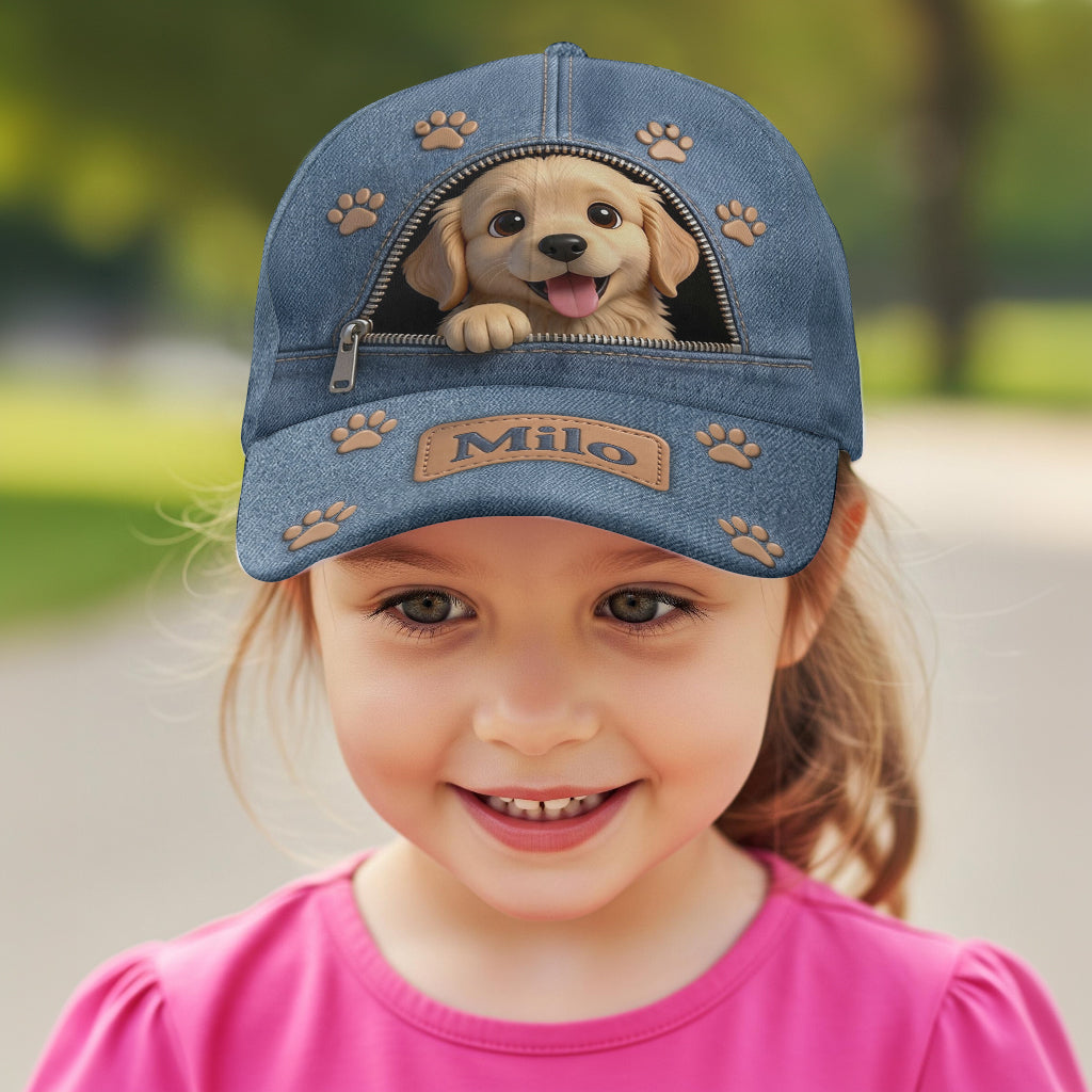 Custom Photo Black and White Border Collie Classic Cap Dog Lover Gift