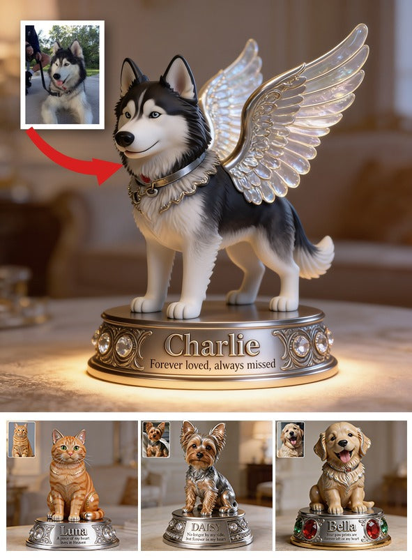 Personalized Angel Siberian Husky Custom Shaped Acrylic Plaque Memorial Gift