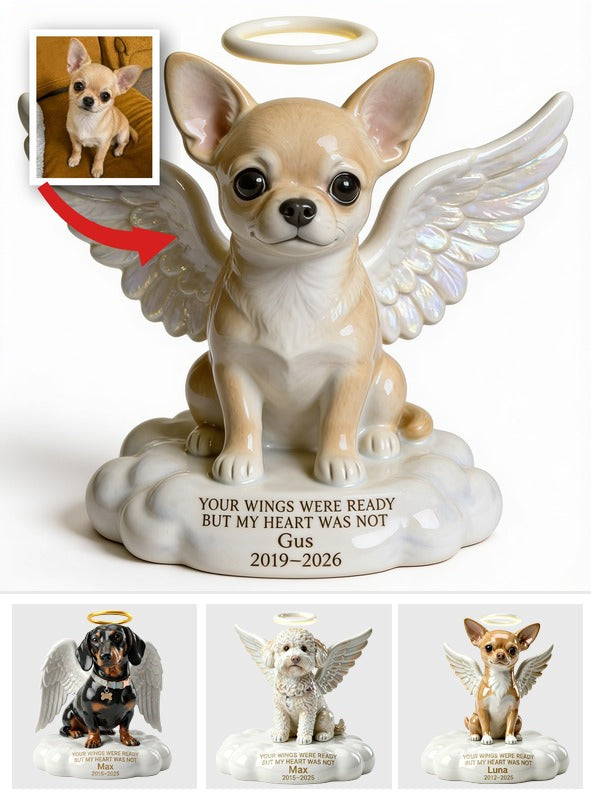 Custom Photo Angel Chihuahua Memorial Custom Shaped Acrylic Plaque Pet Loss Gift