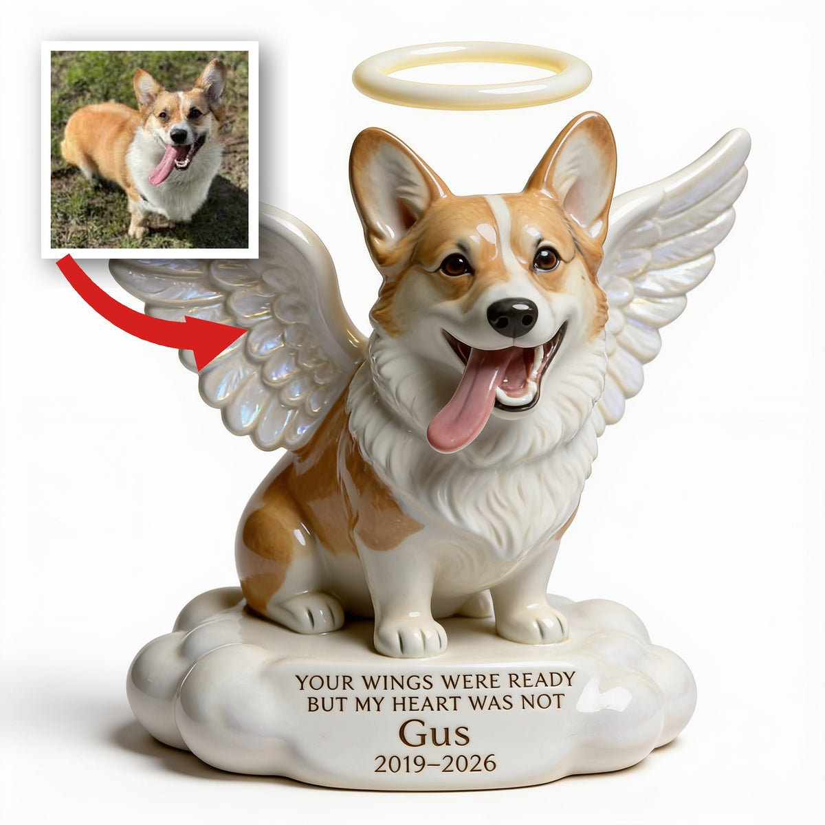 Custom Photo Welsh Corgi Angel Memorial Custom Shaped Acrylic Plaque Pet Remembrance Gift