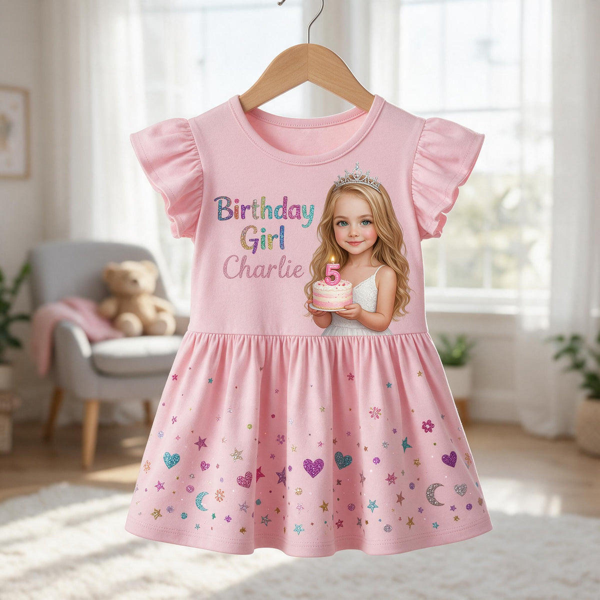 Robe à Volants Personnalisée pour Anniversaire Fille, Cadeau pour Filleule Nièce Petite-Fille