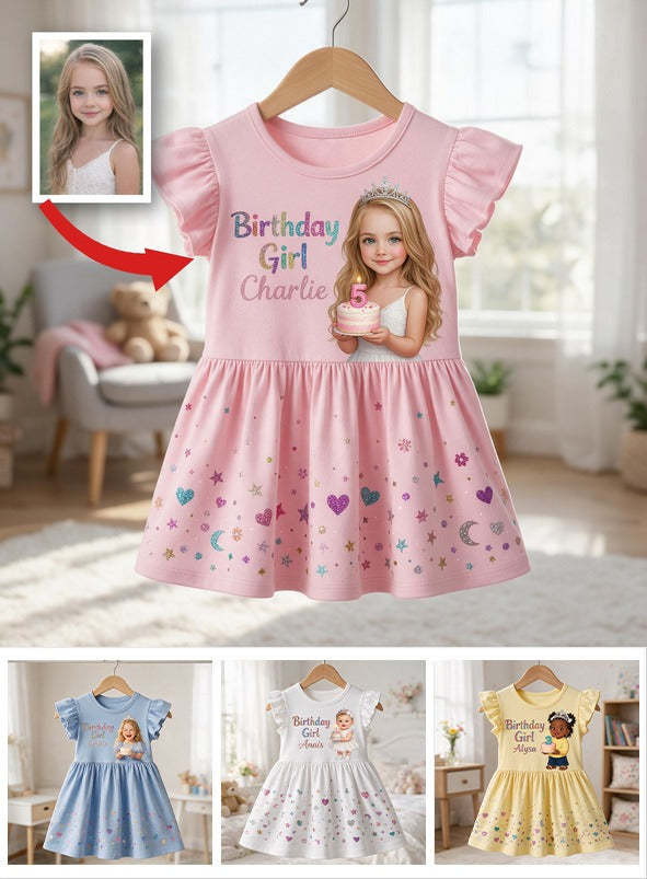 Robe à Volants Personnalisée pour Anniversaire Fille, Cadeau pour Filleule Nièce Petite-Fille