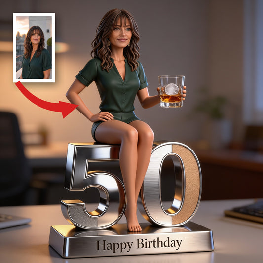 Personalized 50th Birthday Older Latina Woman Shaped Acrylic Plaque, Birthday Gift for Mom Grandma Wife