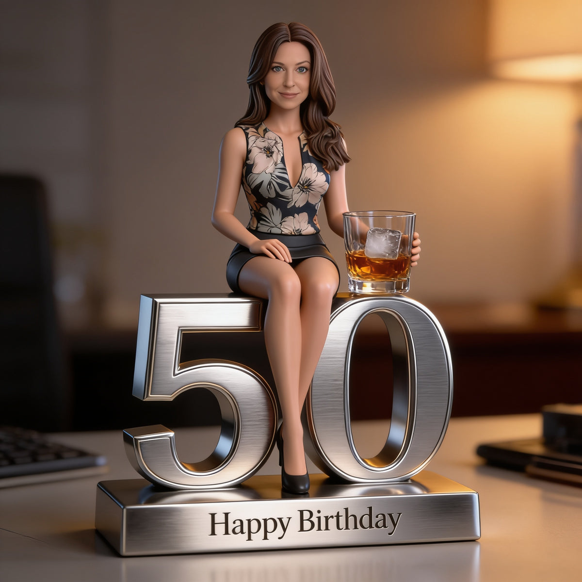 Personalized 50th Birthday Senior Woman Custom Shaped Acrylic Plaque Gift