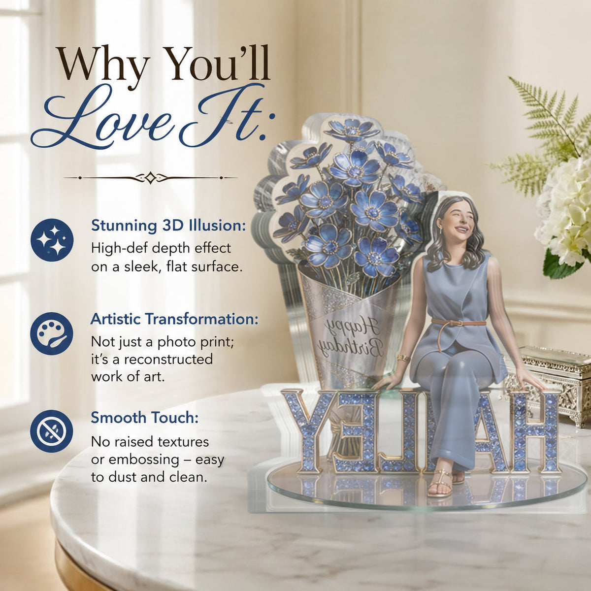 Custom Photo 21st Birthday Man Shaped Acrylic Plaque, Gift for Him