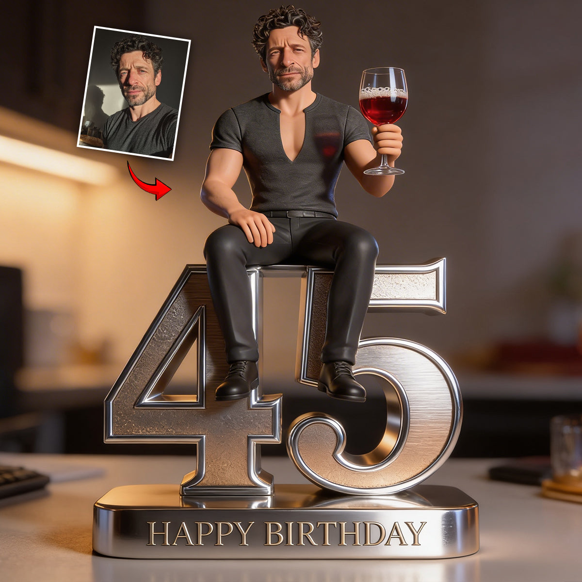 Personalized 50th Birthday Older Man Custom Shaped Acrylic Plaque Gift for Dad Grandpa