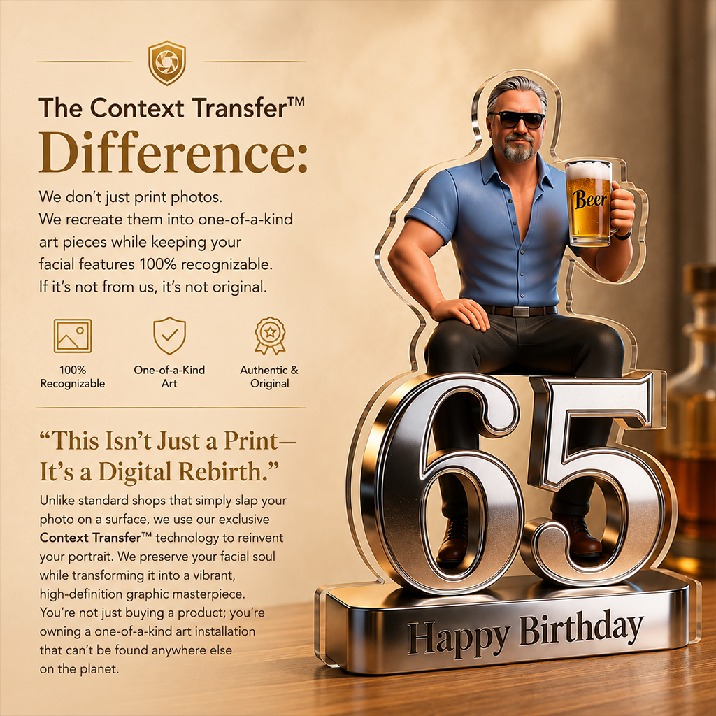 Personalized 50th Birthday Senior Woman Custom Shaped Acrylic Plaque Gift