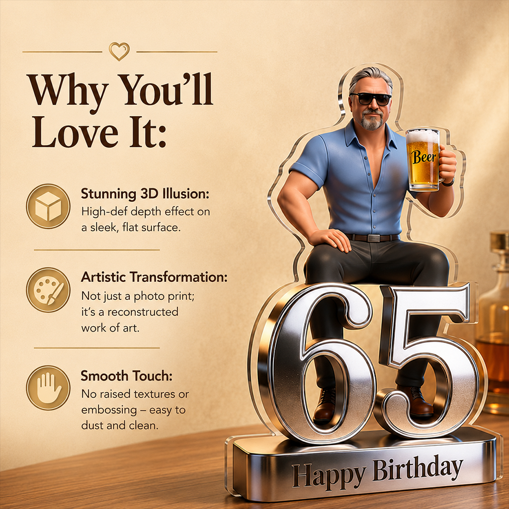 Personalized 21st Birthday Black Man Custom Shaped Acrylic Plaque Gift for Him