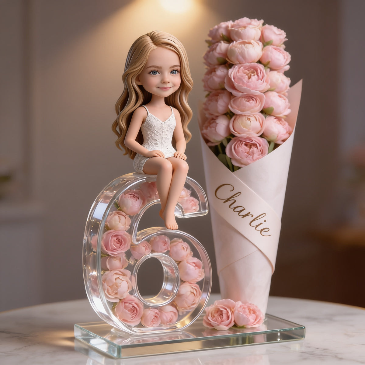 Plaque Acrylique Personnalisée Fête d'Anniversaire Fille Cadeau pour Fille, Petite-Fille, Nièce