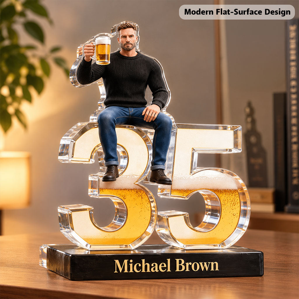 Personalized 50th Birthday Senior Man Custom Shaped Acrylic Plaque, Gift for Dad Grandpa Husband