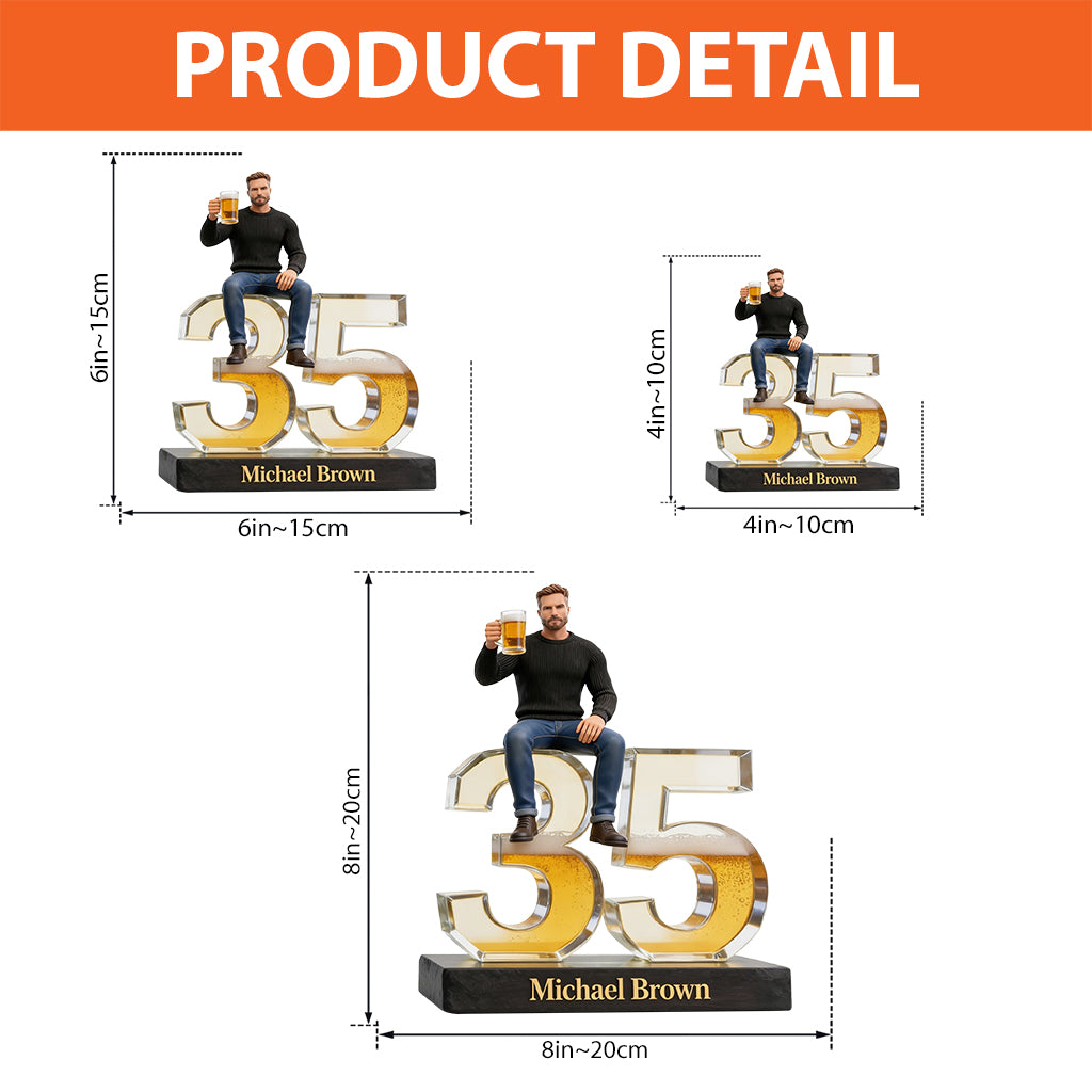 Personalized 50th Birthday Senior Man Custom Shaped Acrylic Plaque, Gift for Dad Grandpa Husband