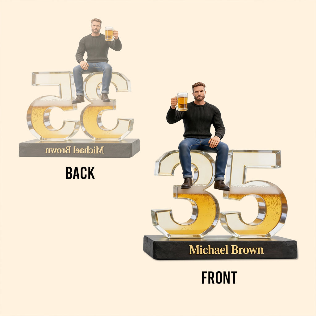 Personalized 21st Birthday Man Custom Shaped Acrylic Plaque Gift for Him