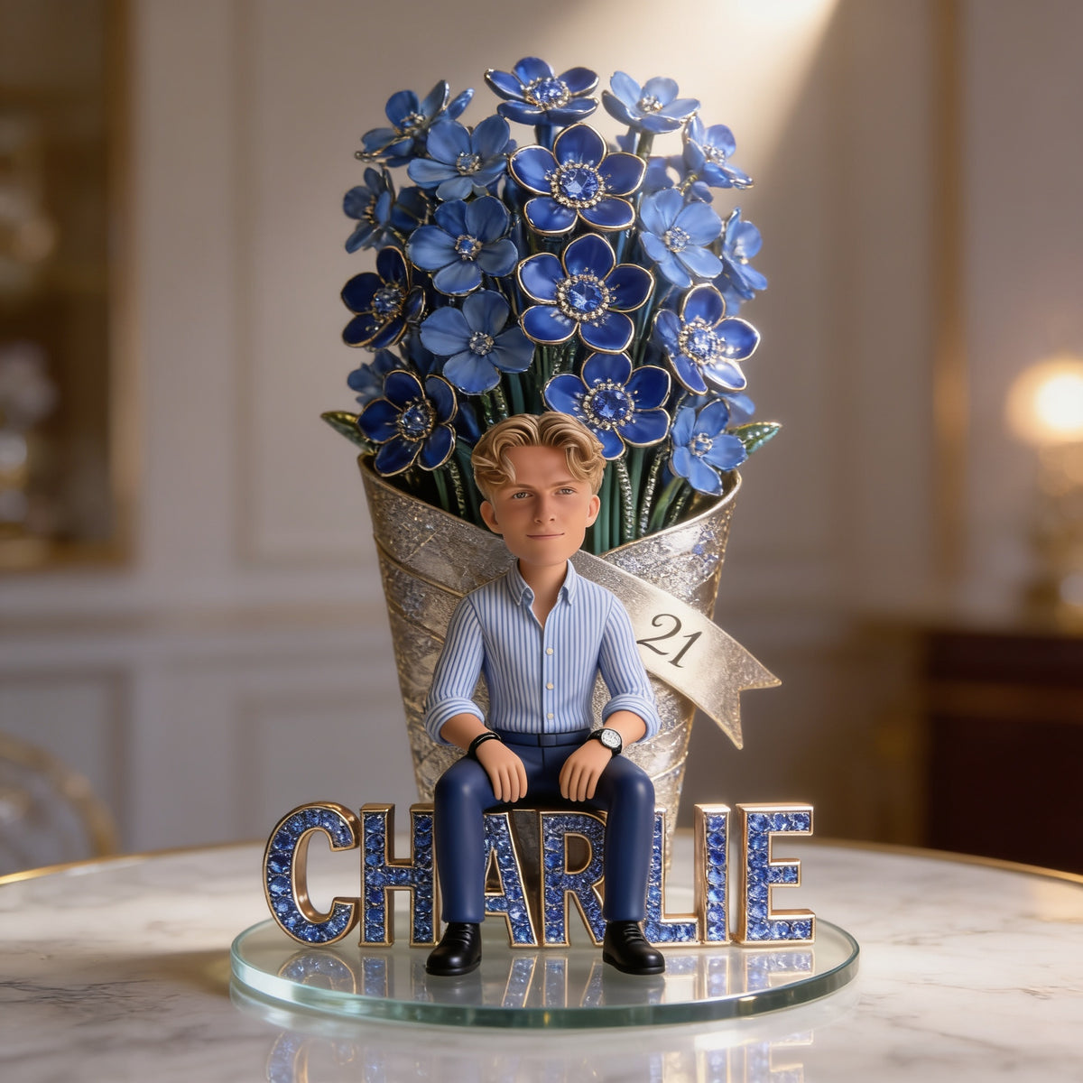 Custom Photo 21st Birthday Man Shaped Acrylic Plaque, Gift for Him