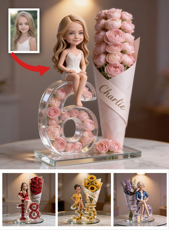 Plaque Acrylique Personnalisée Fête d'Anniversaire Fille Cadeau pour Fille, Petite-Fille, Nièce