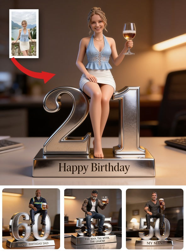 Custom Photo 21st Birthday Woman Shaped Acrylic Plaque Birthday Gift