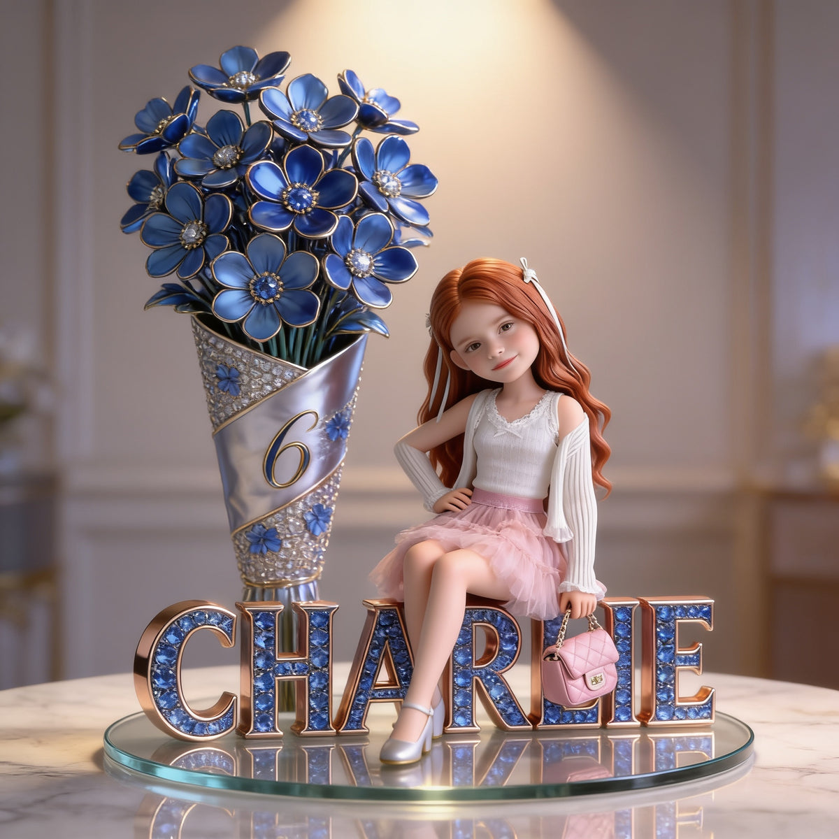 Plaque Acrylique Photo Personnalisée Anniversaire Petite Fille Latina, Cadeau Fille Petite-Fille