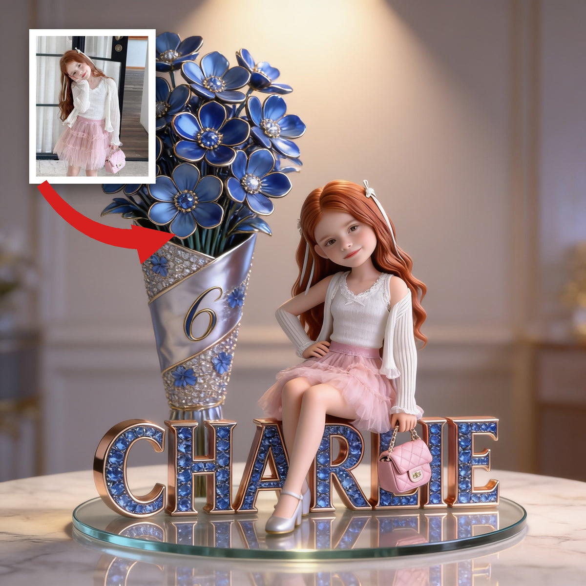 Plaque Acrylique Photo Personnalisée Anniversaire Petite Fille Latina, Cadeau Fille Petite-Fille