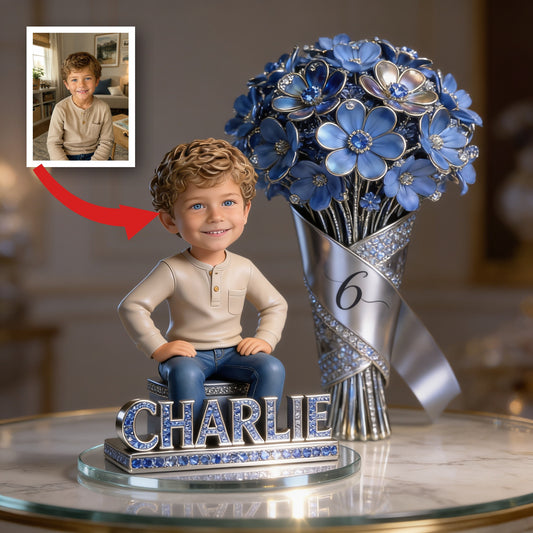 Custom Photo Birthday Little Boy Custom Shaped Acrylic Plaque, Keepsake Gift for Son Grandson