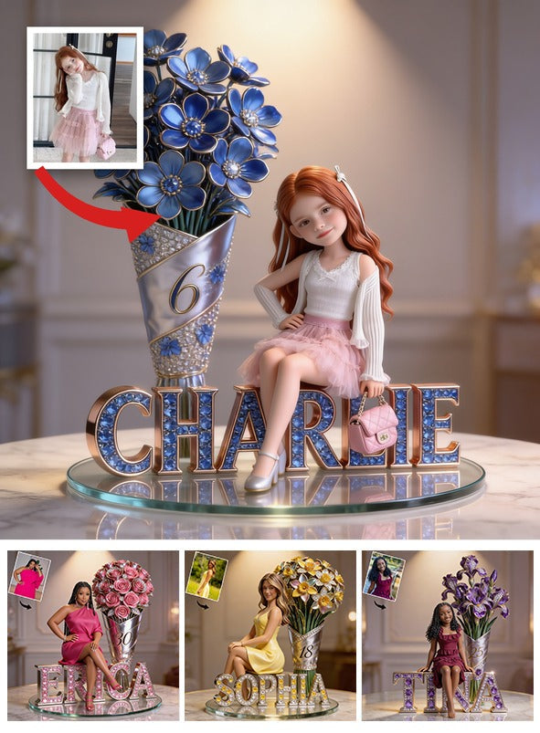 Plaque Acrylique Photo Personnalisée Anniversaire Petite Fille Latina, Cadeau Fille Petite-Fille