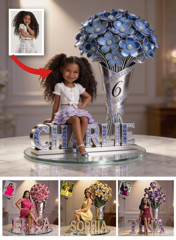 Plaque Acrylique Personnalisée Anniversaire Fille Noire, Cadeau pour Fille Petite-Fille Nièce