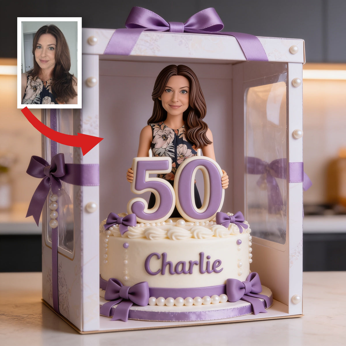 Personalized 50th Birthday Senior Woman Custom Shaped Acrylic Plaque Gift