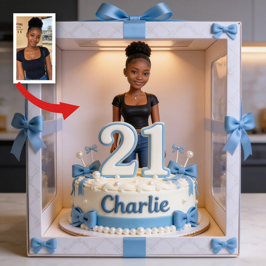 Personalized 21st Birthday Black Woman Custom Shaped Acrylic Plaque Gift