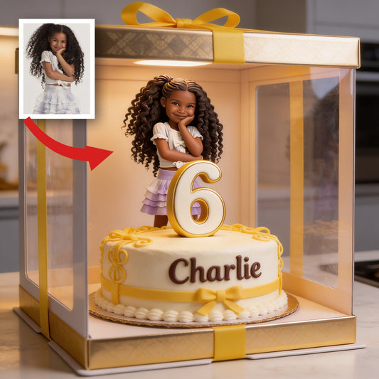 Personalized Birthday Black Little Girl Custom Shaped Acrylic Plaque, Gift for Daughter Granddaughter Niece