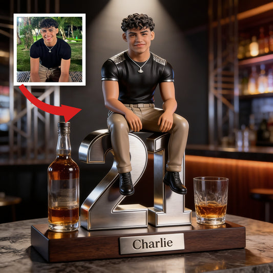 Personalized 21st Birthday Latino Man Custom Shaped Acrylic Plaque Gift for Him