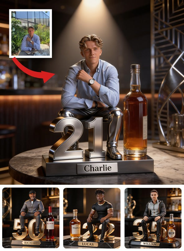 Personalized 21st Birthday Man Custom Shaped Acrylic Plaque Gift for Him