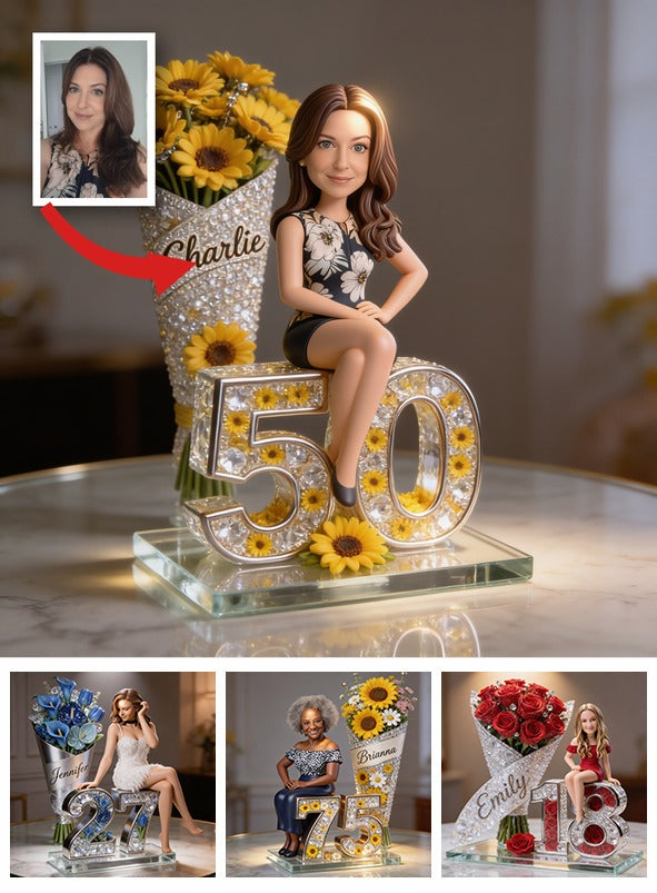 Plaque Acrylique Personnalisée Anniversaire 50 ans Femme, Cadeau pour Maman, Grand-mère, Épouse