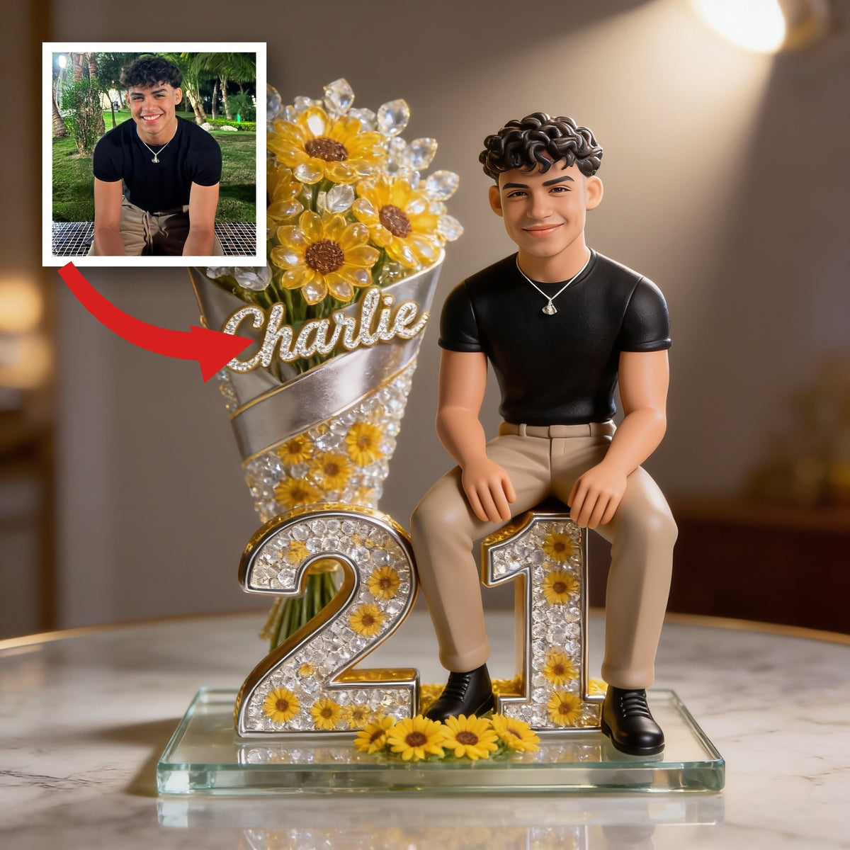 Custom Photo 21st Birthday Latino Man Acrylic Plaque, Personalized Gift for Him