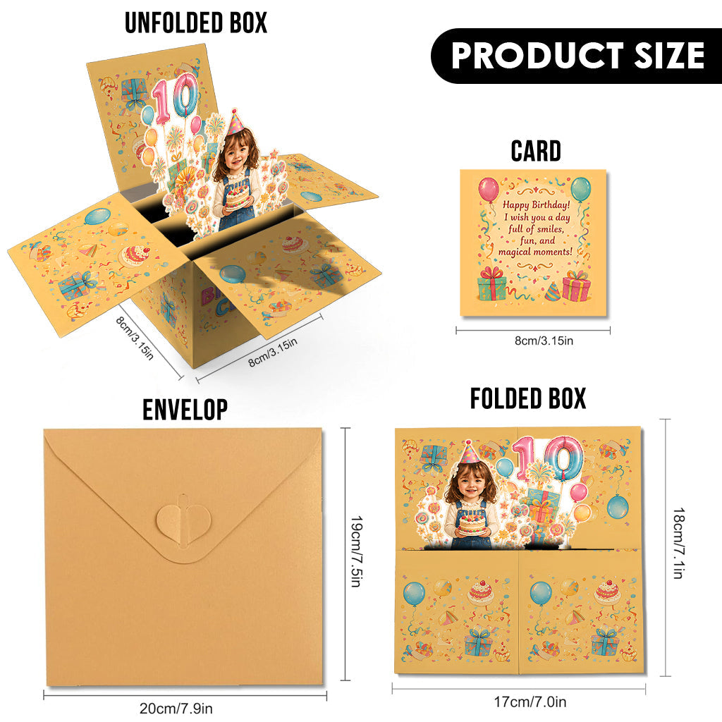 Personalized 21st Birthday Black Woman Pop Up Box Card, Milestone Birthday Gift