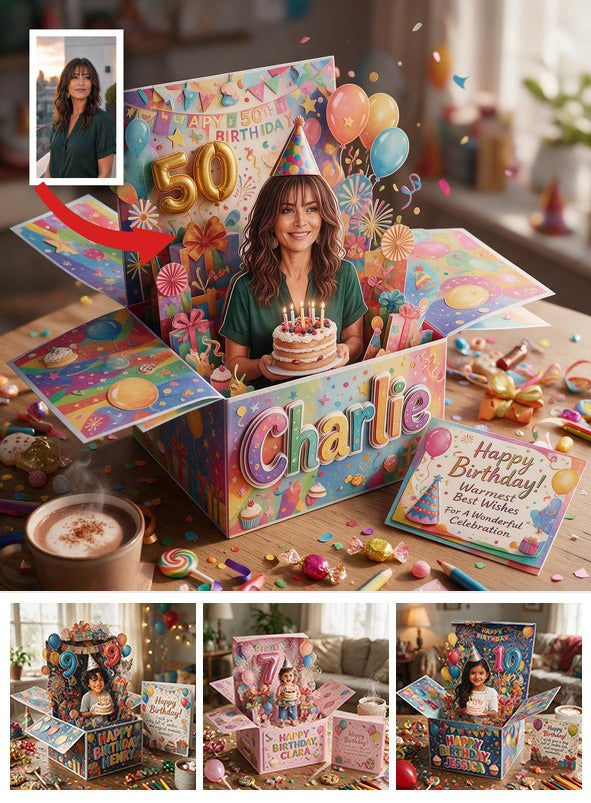 Carte Pop Up Personnalisée pour le 50ème Anniversaire d'une Femme Latina