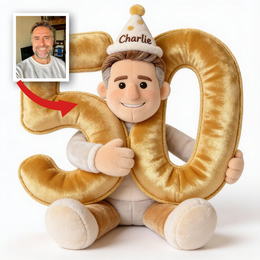 Personalized 50th Birthday Senior Man Plush Faux Fur Pillow Gift for Dad Grandpa