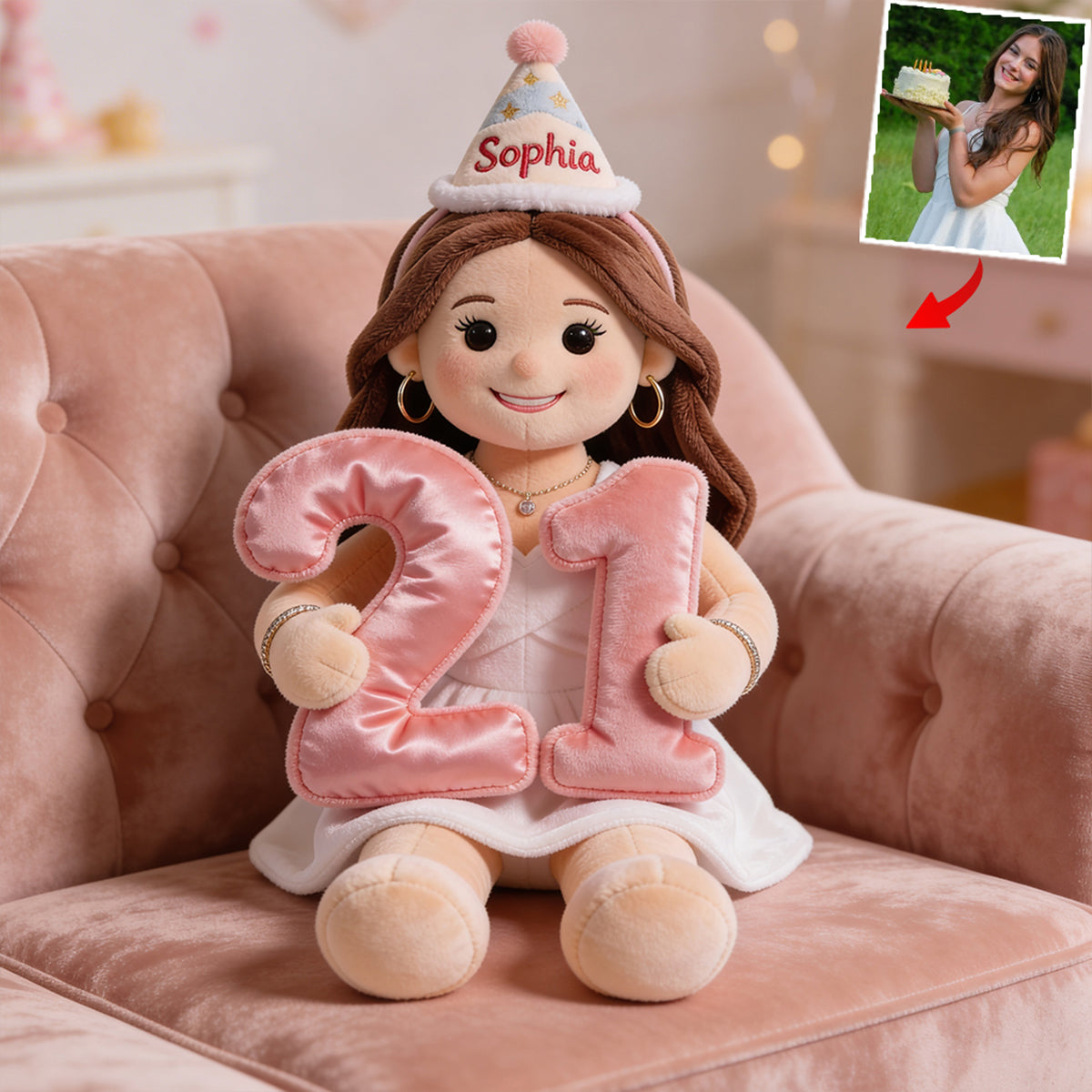 Personalized 50th Birthday Older Latino Grandpa Plush Faux Fur Pillow Gift