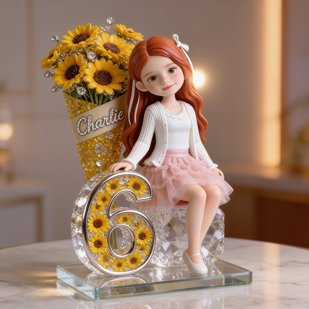 Plaque Acrylique Personnalisée Anniversaire Petite Fille, Cadeau d'Anniversaire pour Fille Filleule Petite-Fille