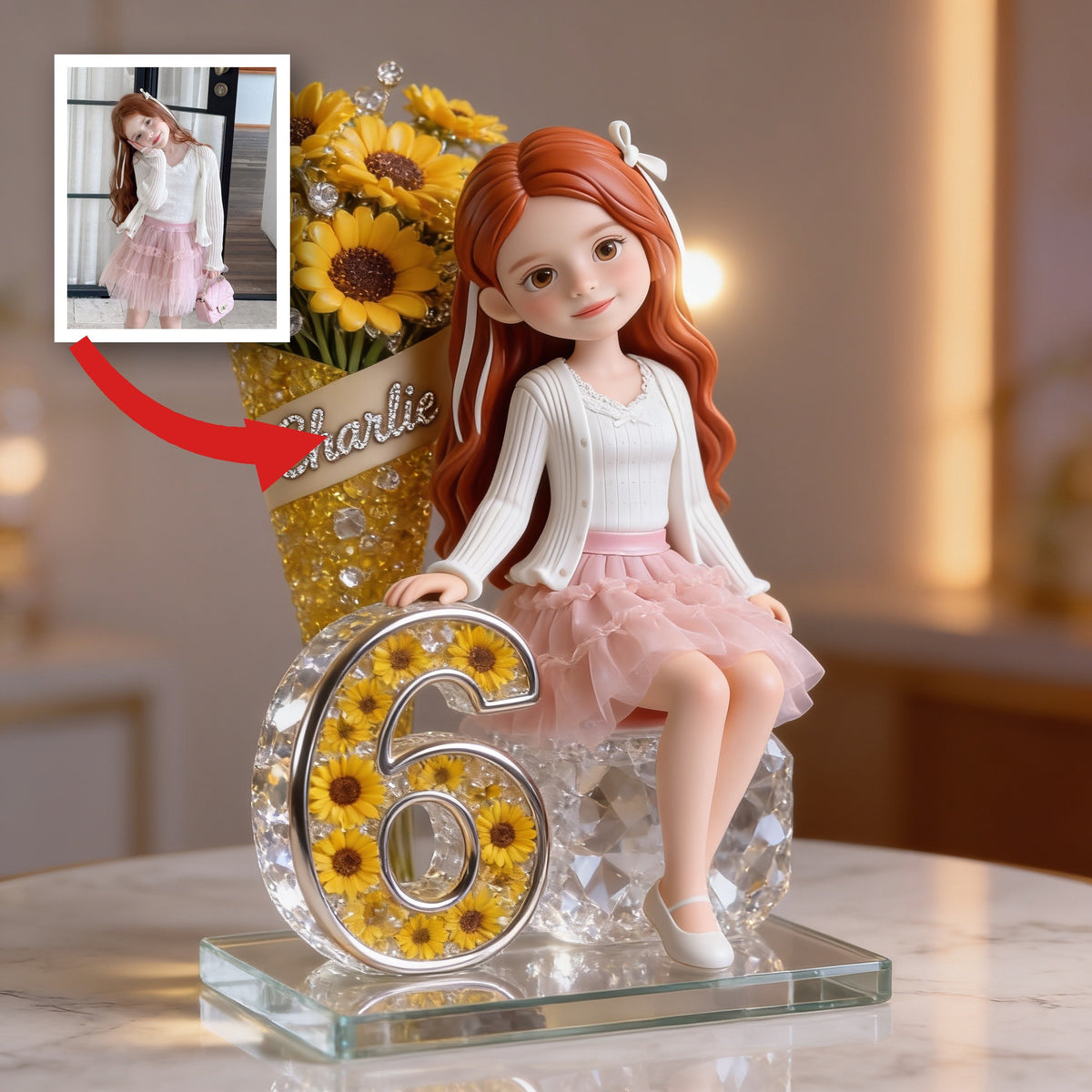 Plaque Acrylique Personnalisée Anniversaire Petite Fille, Cadeau d'Anniversaire pour Fille Filleule Petite-Fille