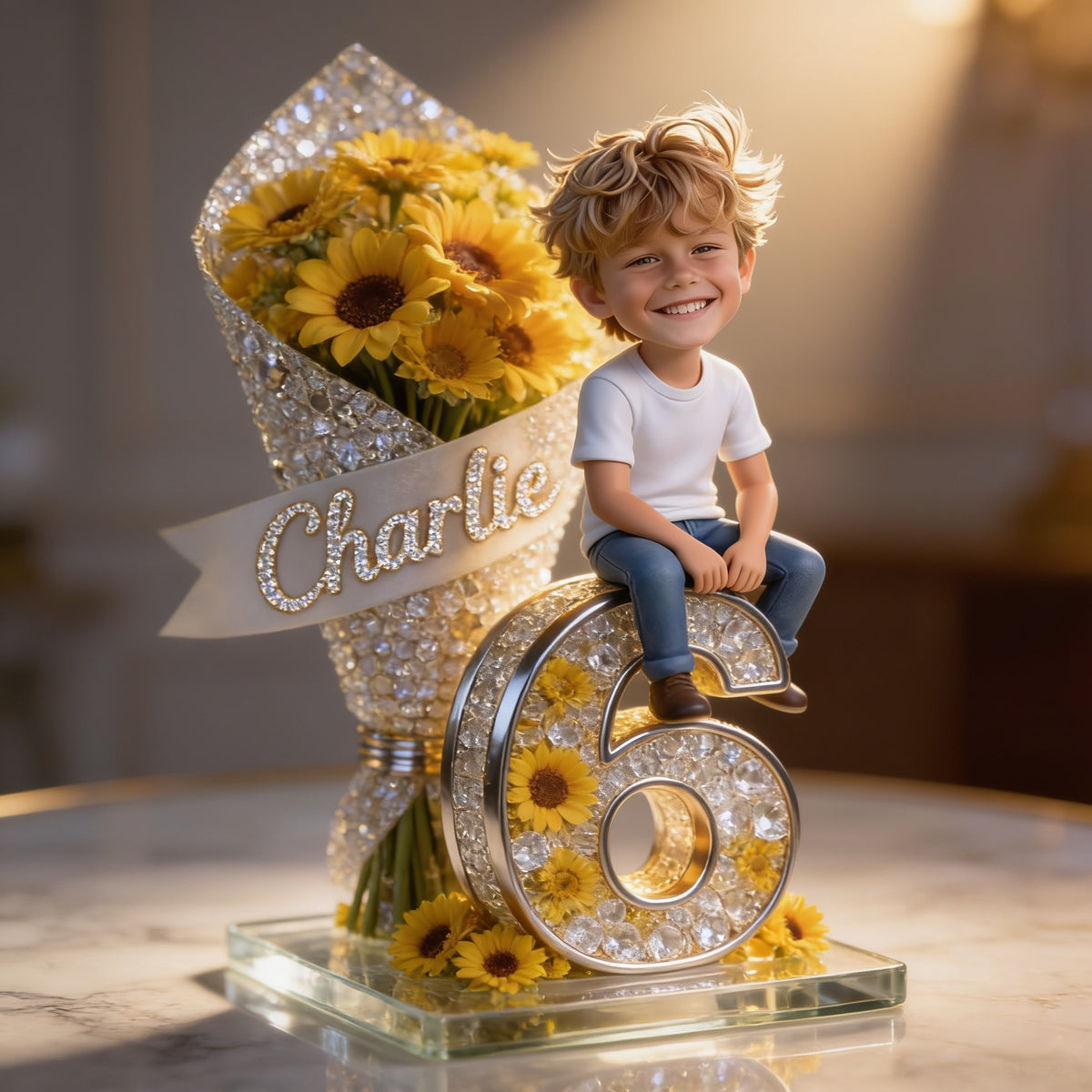 Custom Photo Birthday Little Boy Custom Shaped Acrylic Plaque Keepsake Gift