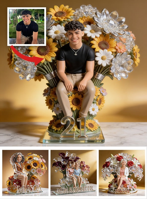 Plaque Acrylique Photo Personnalisée 21e Anniversaire Homme Latino - Cadeau pour Fils, Petit Ami, Mari