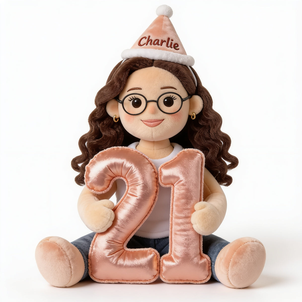 Personalized 21st Birthday Latina Woman Plush Faux Fur Pillow Gift
