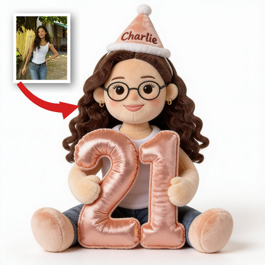 Cadeau d'anniversaire personnalisé pour femme latina 21 ans - Coussin en fausse fourrure